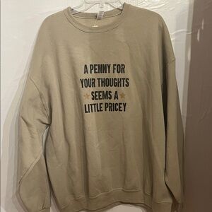 Jerzees Tan Sweatshirt with Graphic Print